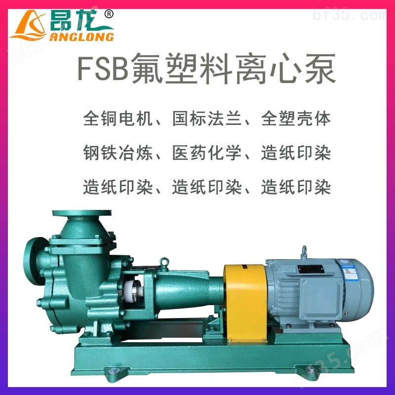 FSB氟塑料离心泵 工程塑料耐腐蚀化工泵